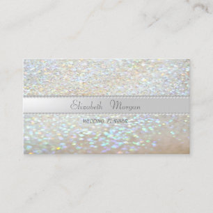 Elegant Sophisticated Modern Glitter Bokeh,Pearls Business Card