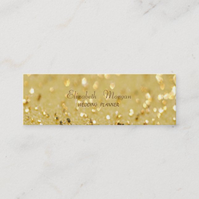 Elegant Sophisticated Modern Glittery  Bokeh Mini Business Card (Front)