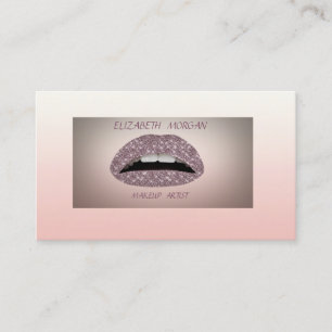 Elegant Sophisticated Modern Glittery Lips Business Card