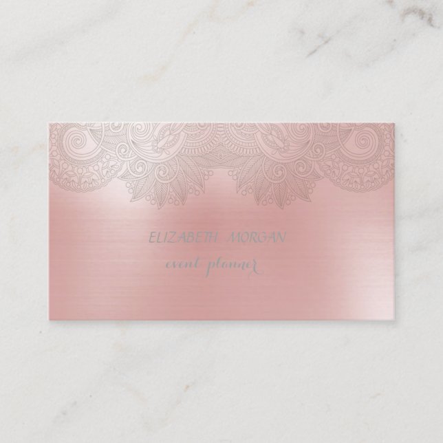 Elegant Sophisticated Modern,Lace Business Card (Front)