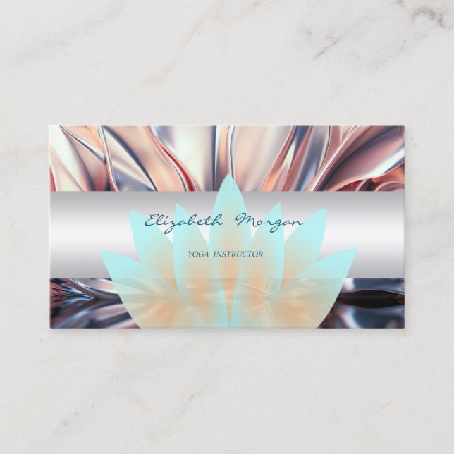 Elegant Sophisticated Modern Lotus,Abstract Business Card (Front)