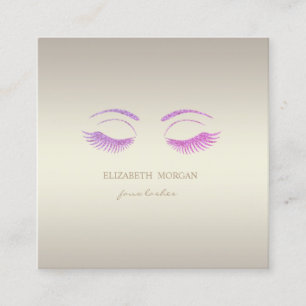 Elegant Sophisticated Modern Stylish,Faux Lashes Square Business Card