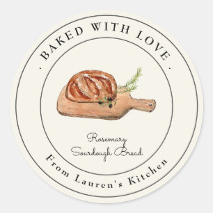 Elegant sourdough bread baking labels