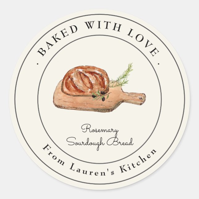 Elegant sourdough bread baking labels (Front)