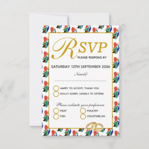 Elegant SOUTH AFRICA Wedding RSVP Response Card