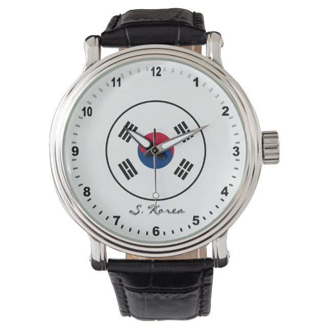 Elegant South Korea Watch & Korean Flag / Seoul (Front)