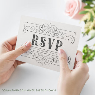 Elegant South Western Black and White RSVP Card