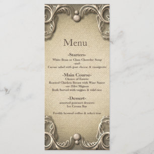 Elegant Southern Charm Rustic Burlap Wedding Menu