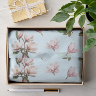 Elegant Southern Magnolia Flowers Tissue Paper