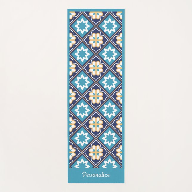 Elegant Southwest  Blue Zen Yoga Namaste Yoga Mat (Front)
