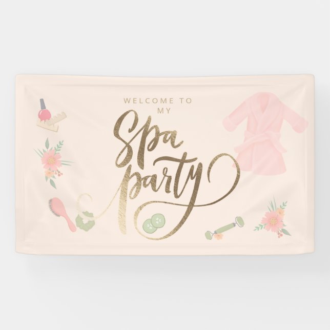Elegant Spa Party custom welcome sign (Horizontal)