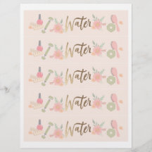 Elegant Spa Party water bottle labels