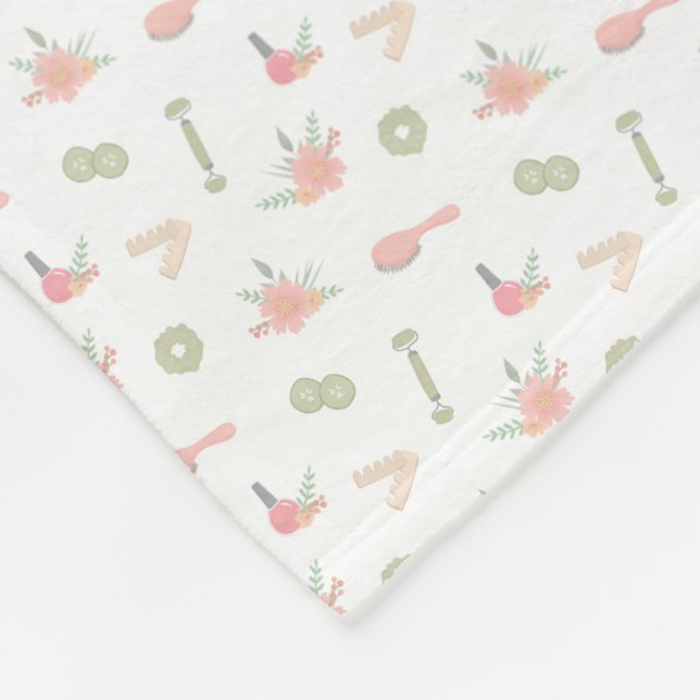Elegant Spa things with florals design Fleece Blanket (Corner)