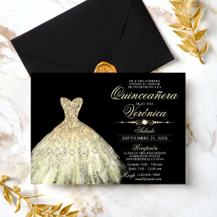 Elegant Spanish Quinceañera Mis Quince Invitation