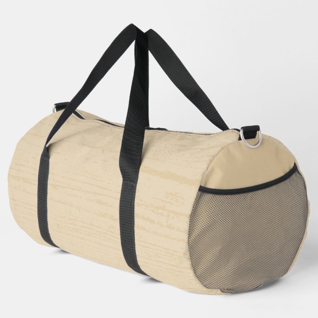 Elegant Spanish White Wood Grain Duffle Bag (Right Corner)