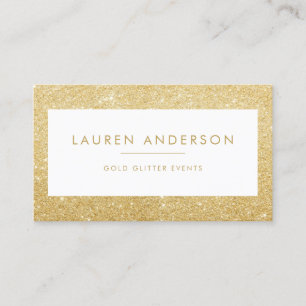 Elegant Sparkle and Shine Gold Glitter Salon Business Card
