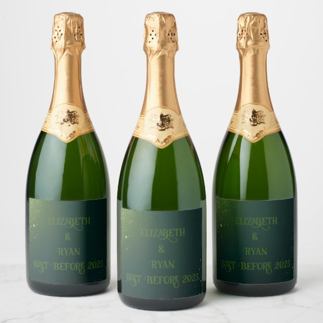 Elegant Sparkle Design  Sparkling Wine Label (Bottles)