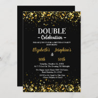 Elegant sparkle Dual Birthday Soiree Invitation