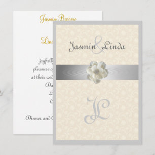 Elegant, Sparkle, Faux Ribbon, Wedding Invitation