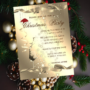 Elegant ,Sparkle,Glass,Corporate Christmas Party, Invitation
