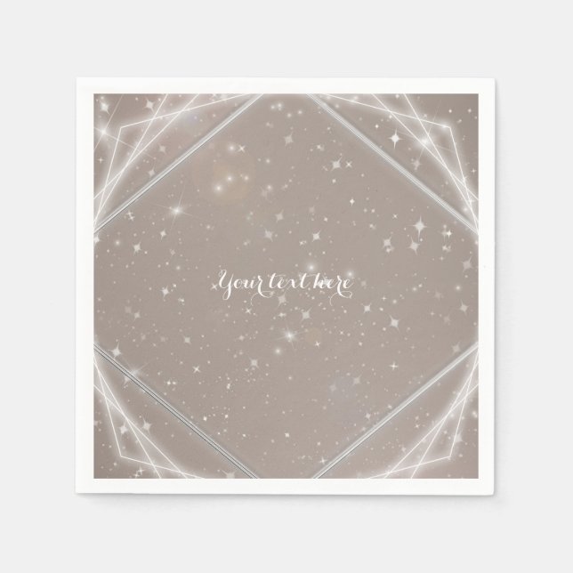 Elegant Sparkle Modern Geometric Glam Party Napkin (Front)