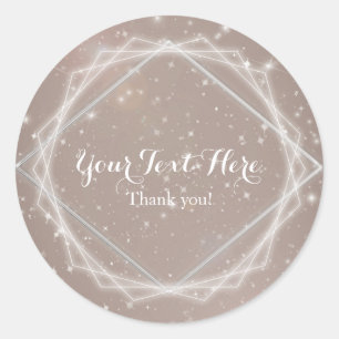 Elegant Sparkle Modern Geometric Party Favour Classic Round Sticker
