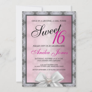 Elegant Sparkle Sweet 16 Birthday Invitation