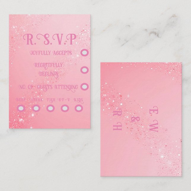 Elegant Sparkle Wedding  Enclosure Card (Front/Back)