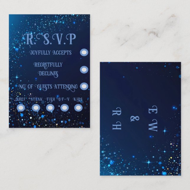 Elegant Sparkle Wedding  Enclosure Card (Front/Back)