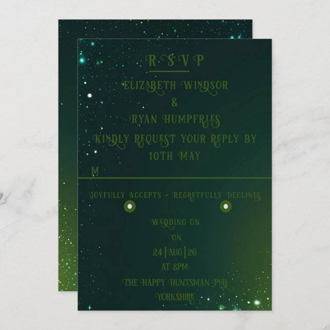 Elegant Sparkle Wedding  Invitation (Front/Back)