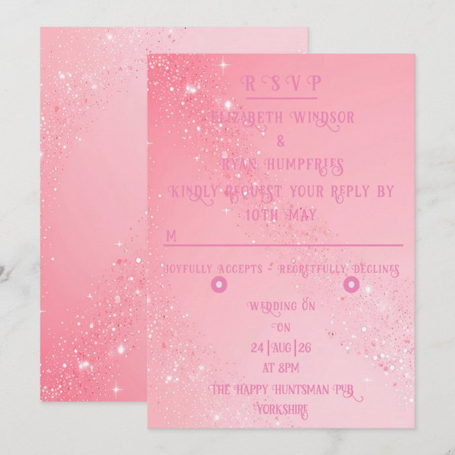 Elegant Sparkle Wedding  Invitation (Front/Back)
