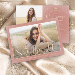 Elegant Sparkles Quinceañera 2 Photo Rose Gold Save The Date<br><div class="desc">Share the joyful news of an upcoming Quinceañera celebration with chic modern 2 photo save the date invitations. The pictures and all wording on this template are simple to personalise. The colours and font styles can be easily customised with the Zazzle Design Editor tool. The rose gold design features a...</div>
