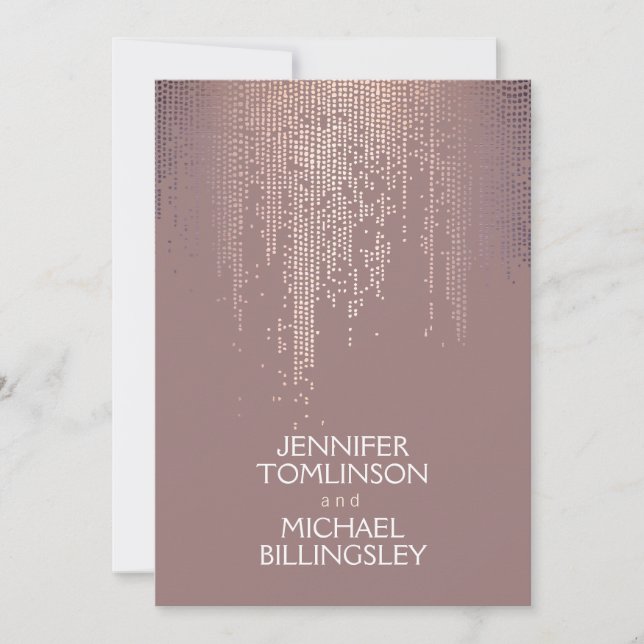Elegant Sparkling Dot Pattern in Blush Invitation (Front)