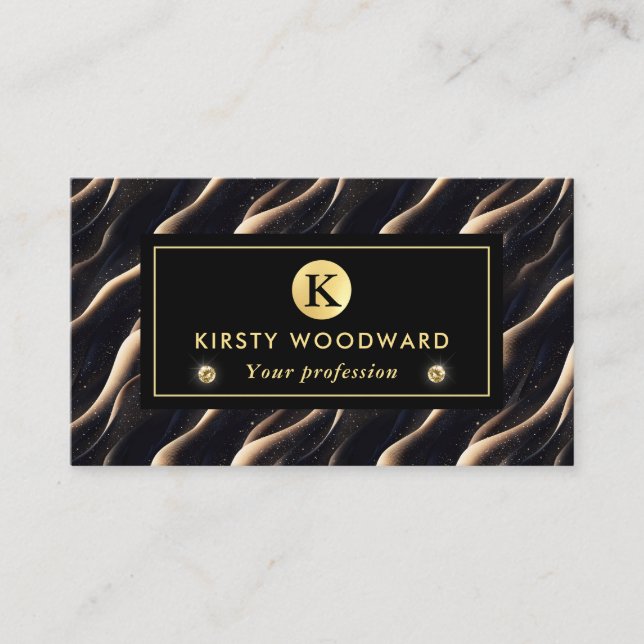 Elegant sparkling fantasy sand dune textures business card (Front)