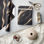 Elegant sparkling fantasy sand dune textures wrapping paper<br><div class="desc">Elegant Black,  dark blue and gold sparkling fantasy sand dune textures patterns</div>