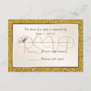 Elegant Sparkling Gold Sweet 16 Glitter RSVP