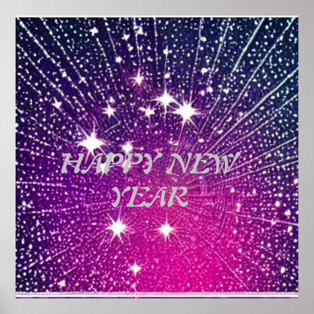 Elegant sparkling light pink and black  poster (Front)