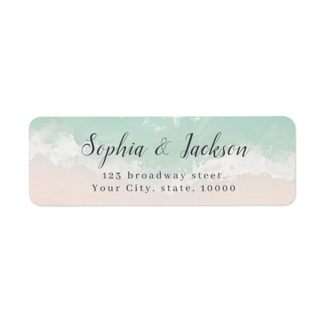 Elegant sparkling ocean beach Return Address (Front)