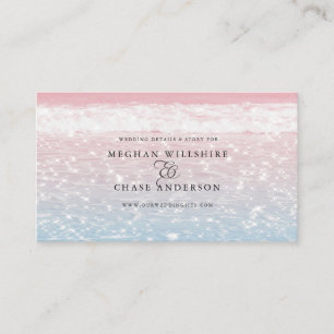Elegant Sparkling Ocean Beach Wedding Business Card