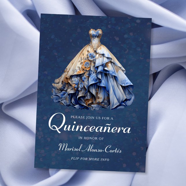 Elegant Sparkling Quinceanera Dress Invitation (Creator Uploaded)