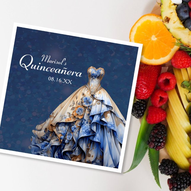 Elegant Sparkling Quinceanera Dress Napkin (Creator Uploaded)