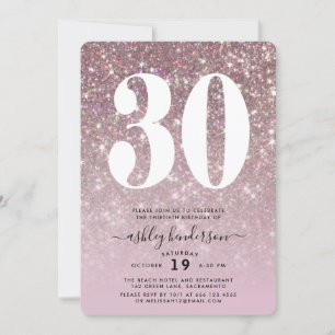 Elegant Sparkly 30th Birthday Party Invitation