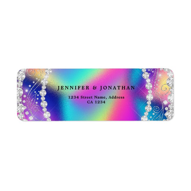 Elegant Sparkly Diamond Chic Rainbow Colourful (Front)