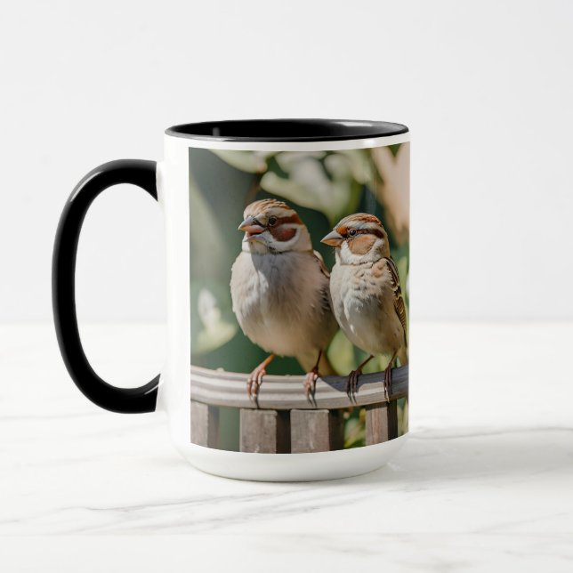 Elegant Sparrow Ceramic Mug (Left)