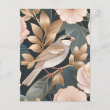 Elegant Sparrow Dusty Pink and Gold Floral