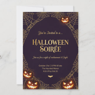 Elegant Spiderweb Halloween Invitation