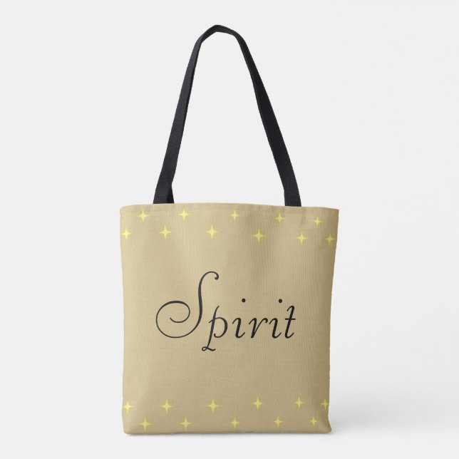 Elegant Spirit and Stars on Beige Tote Bag (Back)