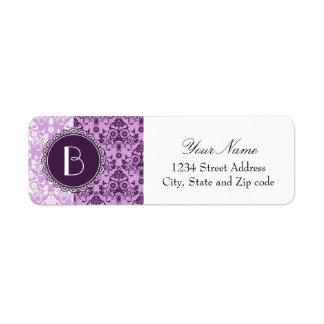 Elegant Split Damask Pattern with Monogram