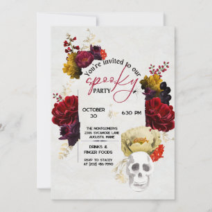 Elegant Spooky Floral Halloween Party Invitation