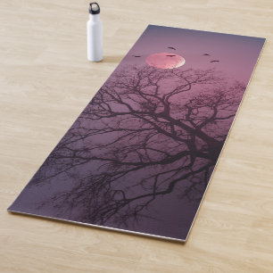 Elegant Spooky Halloween Theme Tree Moon Artwork Yoga Mat